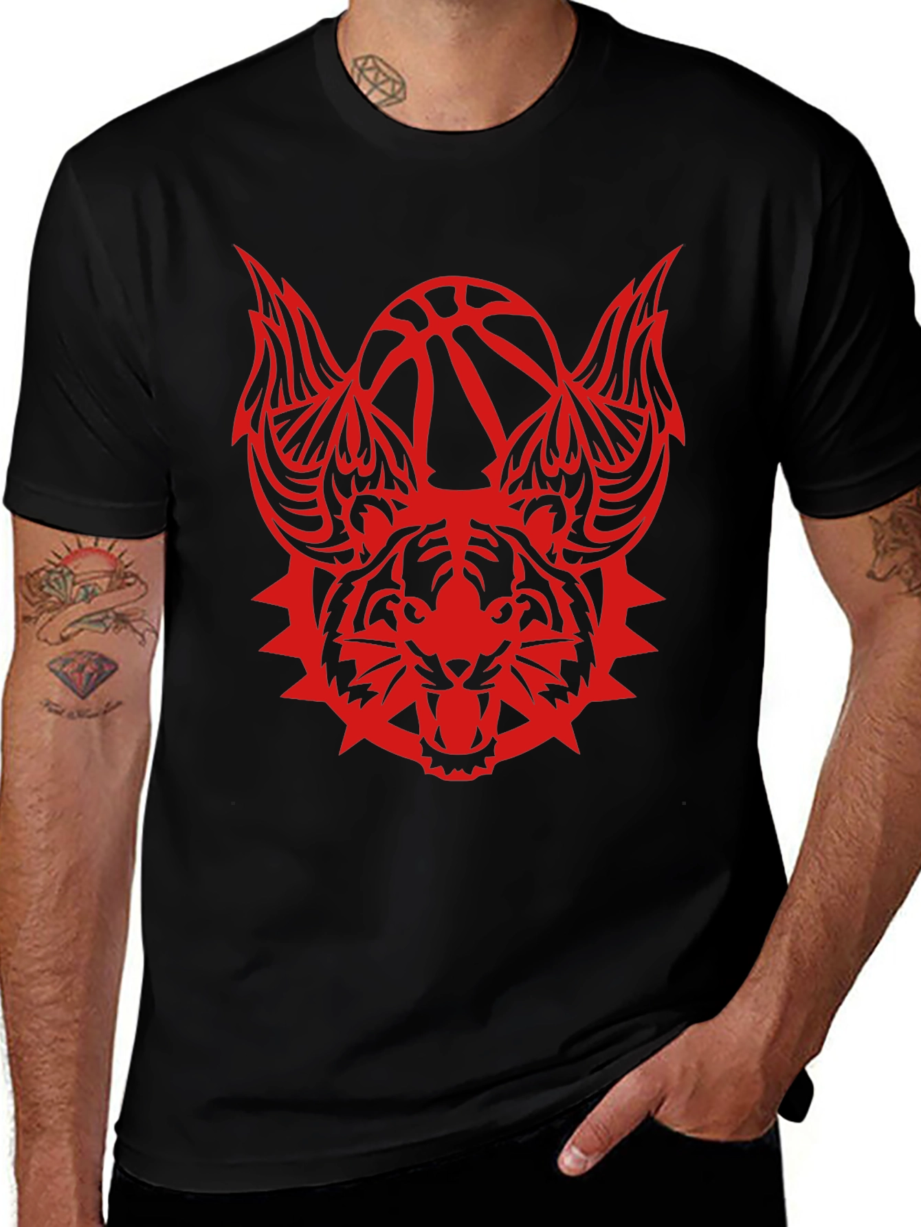 Mens Graphic Tee - Tiger Basketball Design