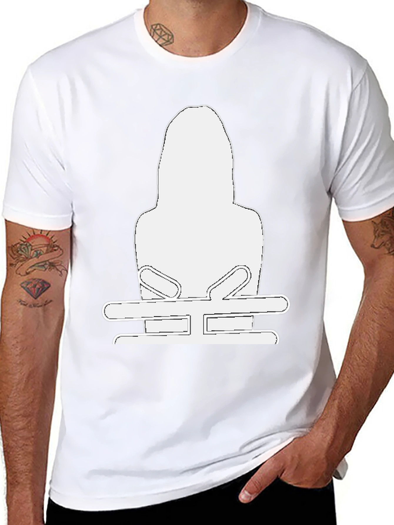 Black T-Shirt with White Graphic