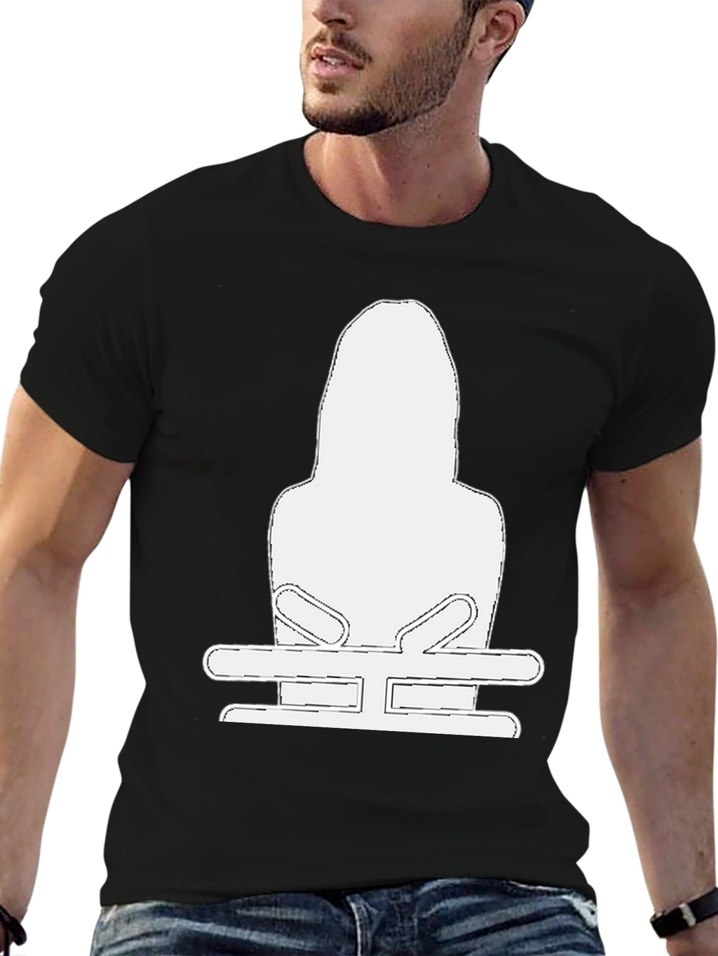 Black T-Shirt with White Graphic