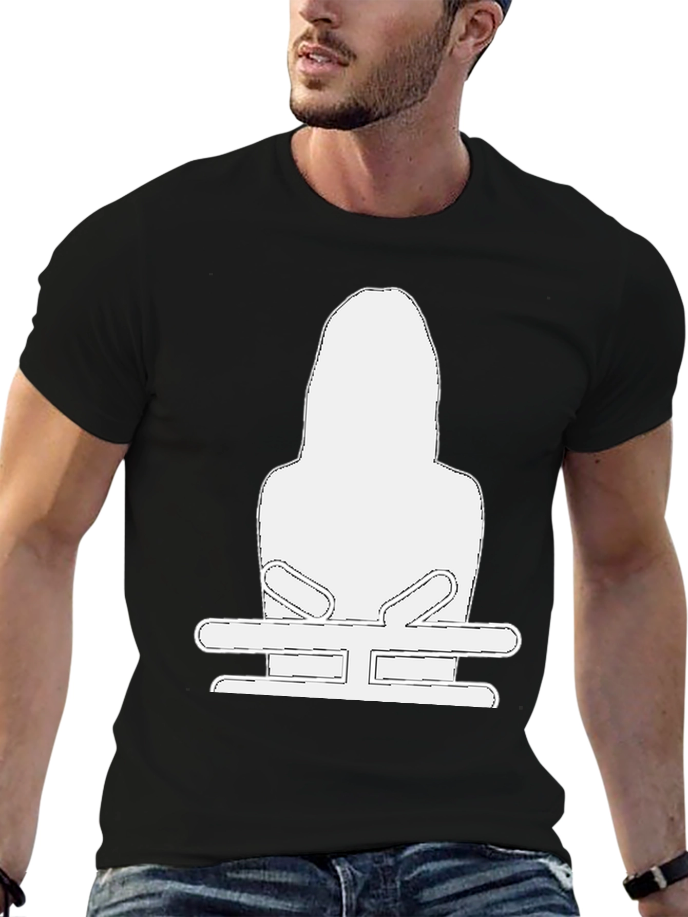 Black T-Shirt with White Graphic