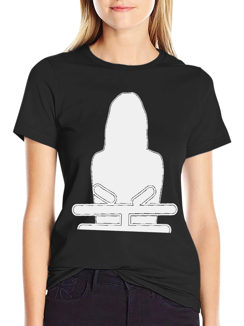 Black T-Shirt with White Graphic