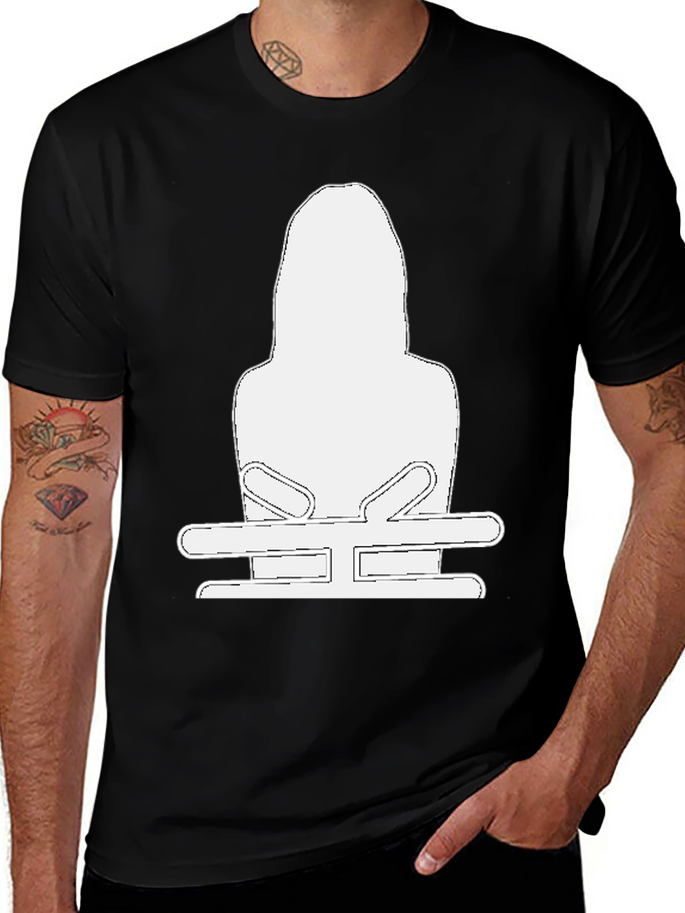 Black T-Shirt with White Graphic