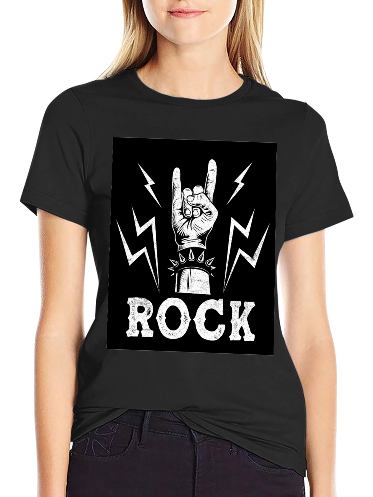 Rock On! Graphic Print T-Shirt