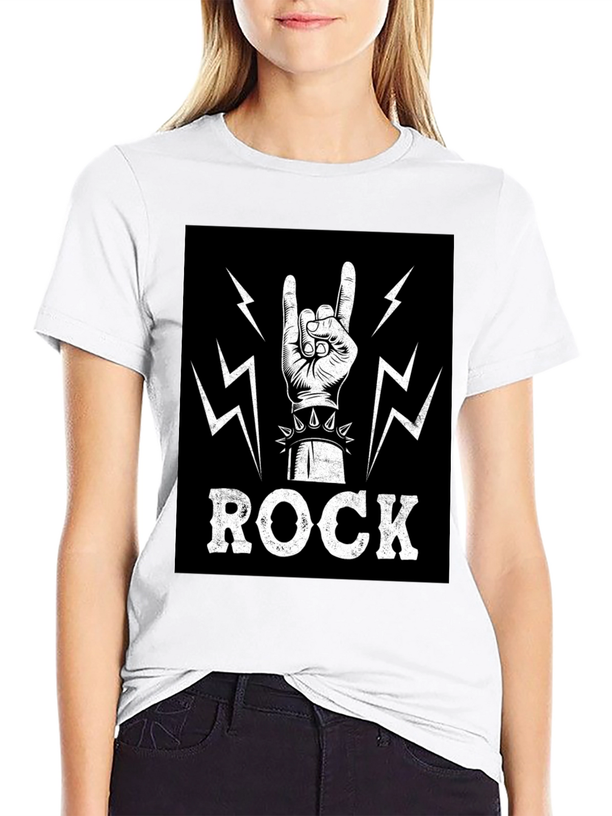 Rock On! Graphic Print T-Shirt