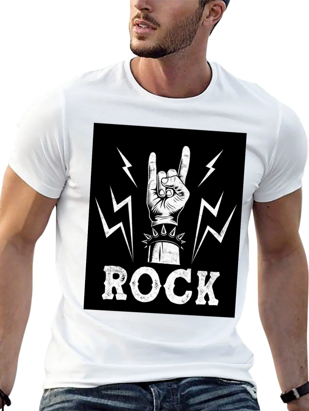 Rock On! Graphic Print T-Shirt