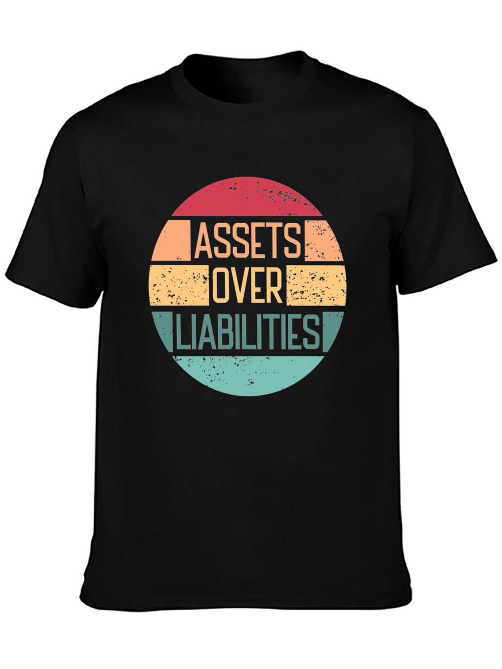 Assets Over Liabilities Black Graphic Tee