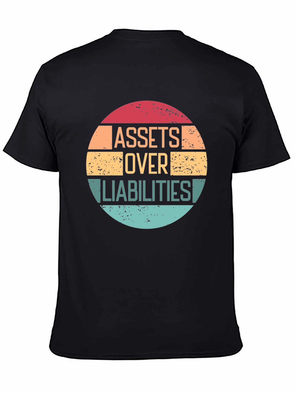 Assets Over Liabilities Black Graphic Tee