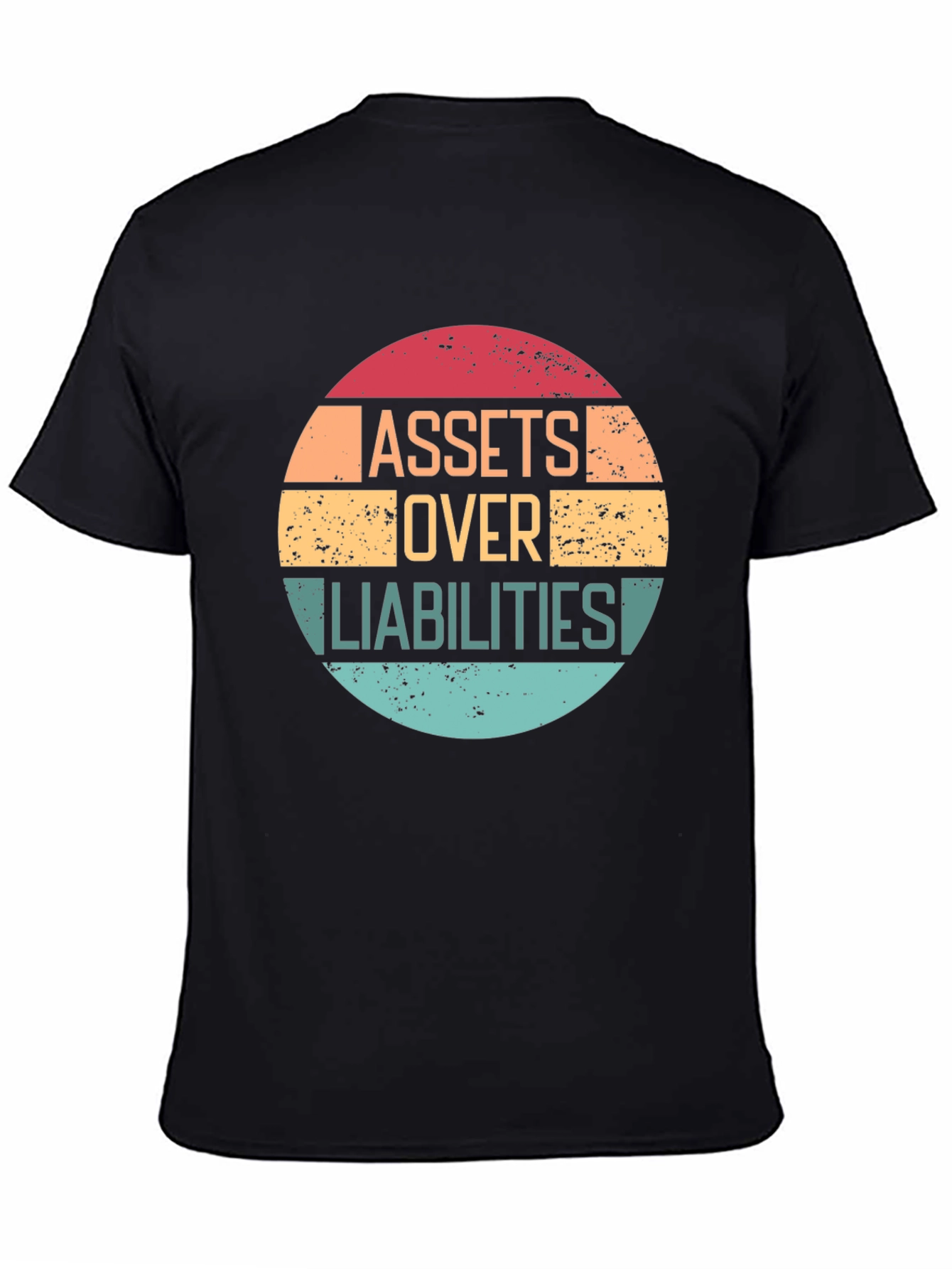Assets Over Liabilities Black Graphic Tee
