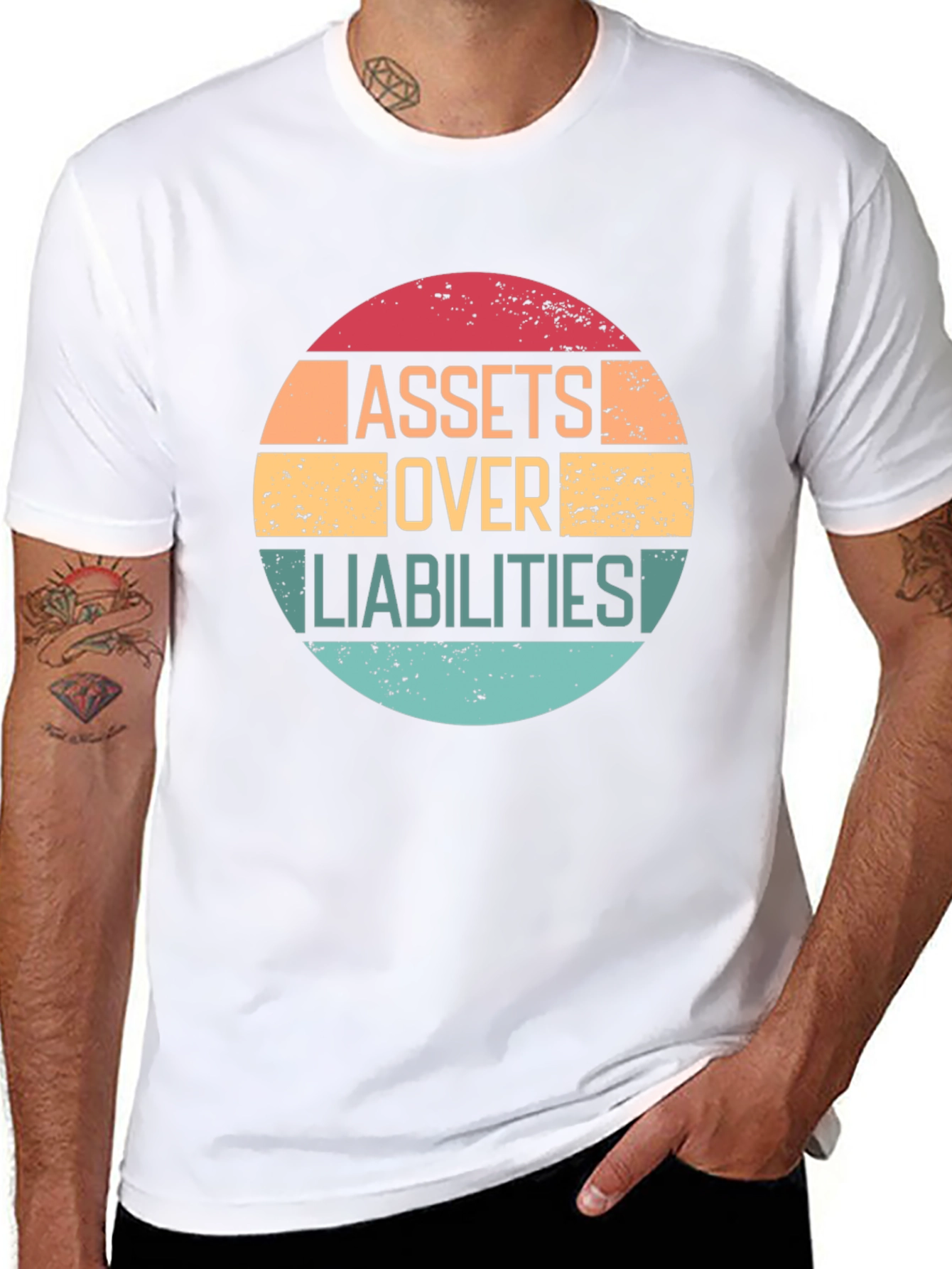 Assets Over Liabilities Black Graphic Tee