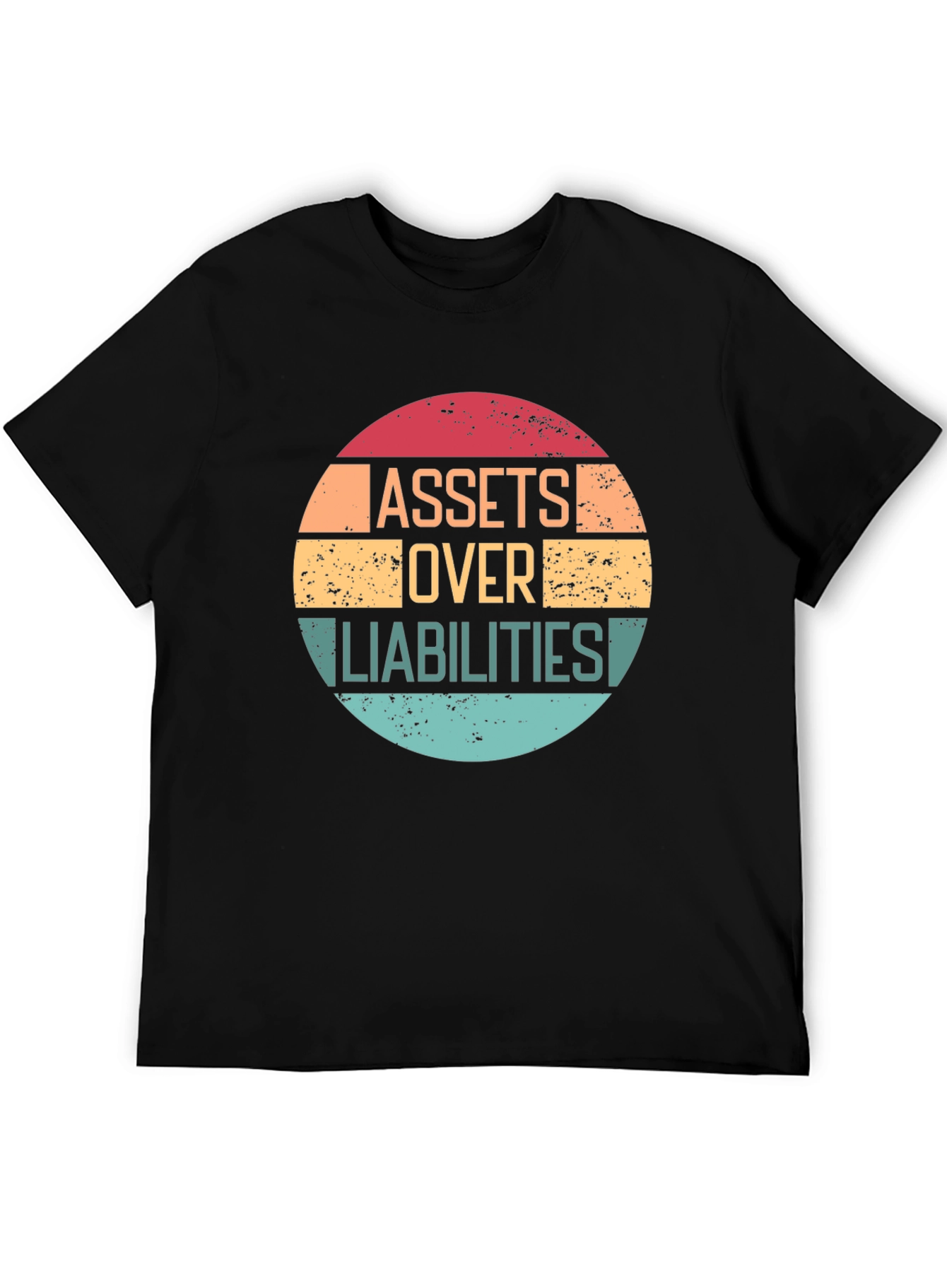 Assets Over Liabilities Black Graphic Tee