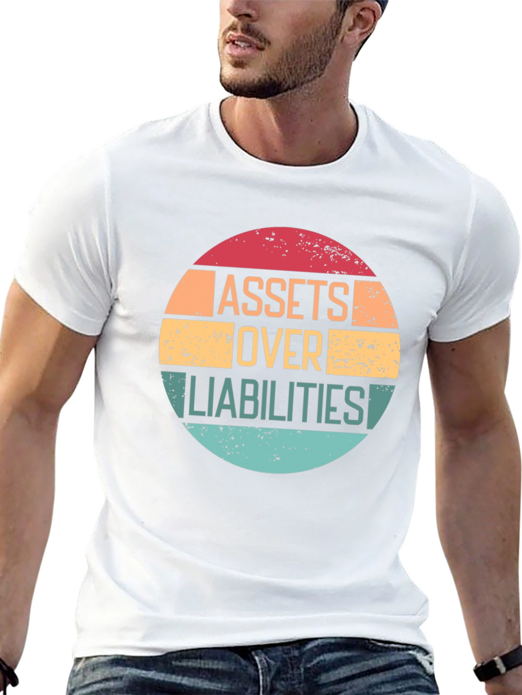 Assets Over Liabilities Black Graphic Tee