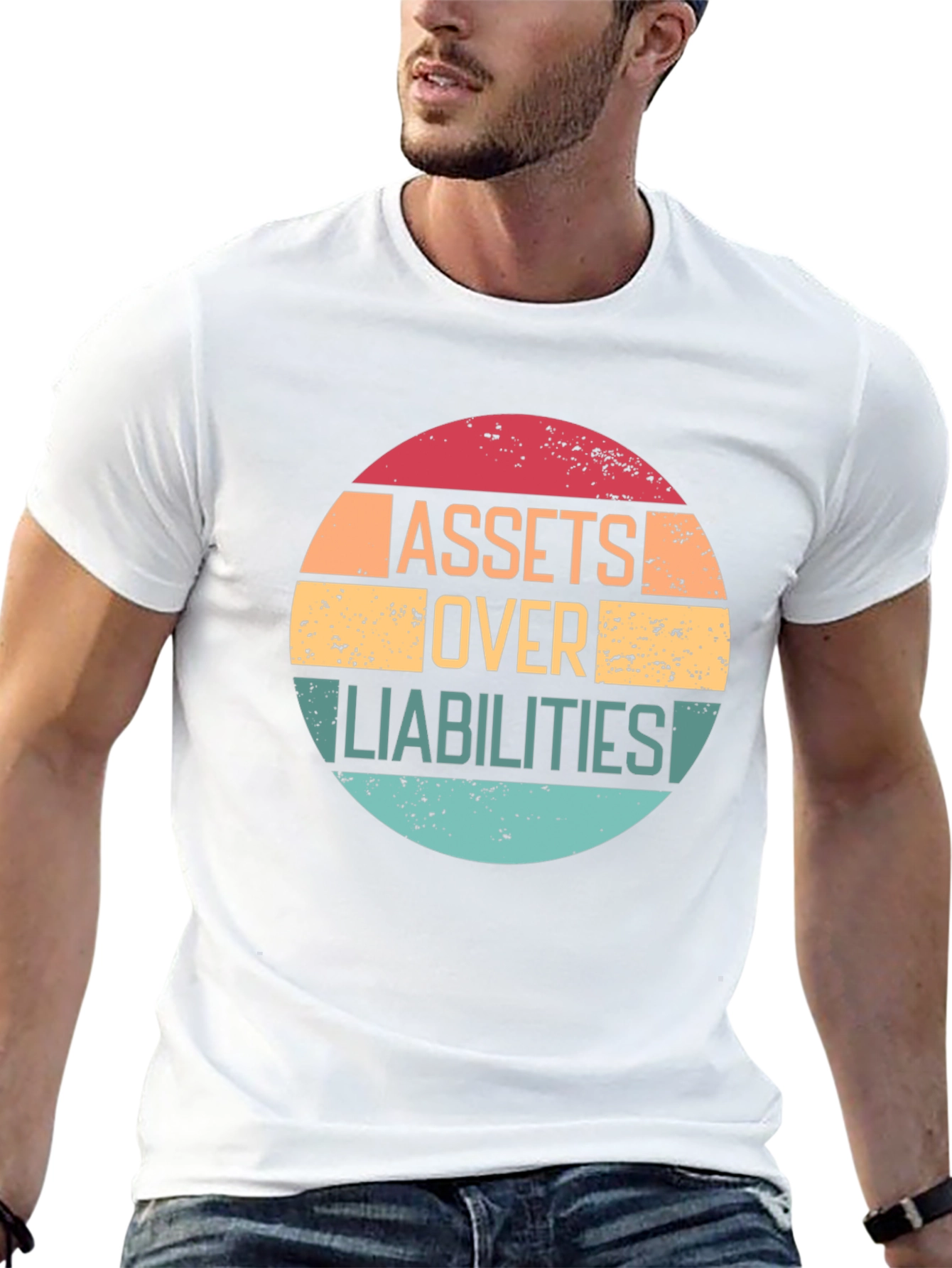 Assets Over Liabilities Black Graphic Tee
