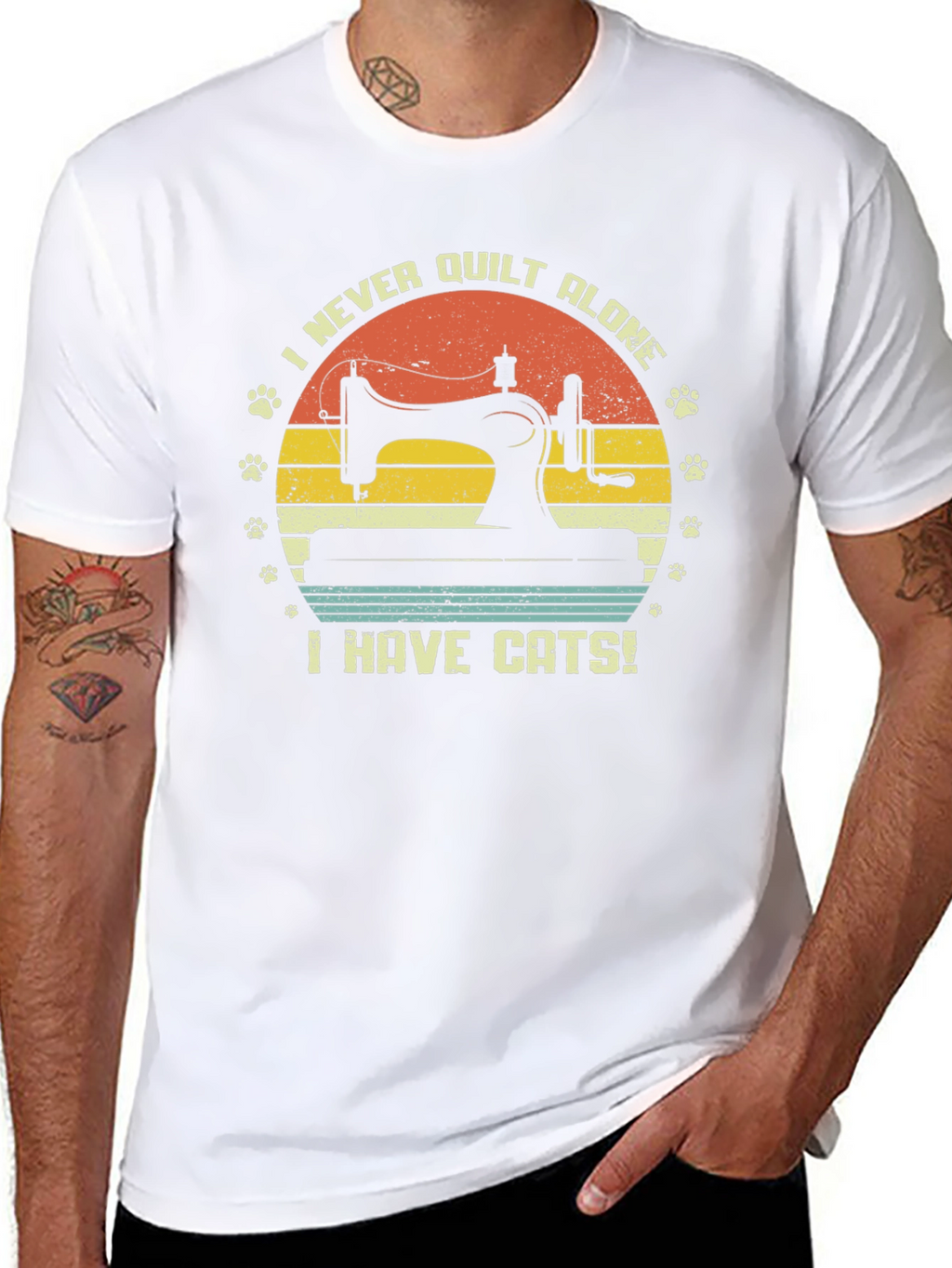 I Never Quilt Alone Cats T-Shirt