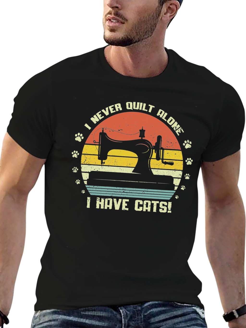 I Never Quilt Alone Cats T-Shirt