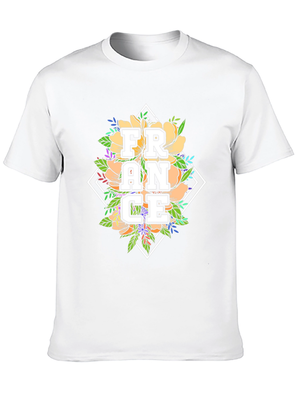 Floral France Graphic Tee - Black Unisex T-Shirt