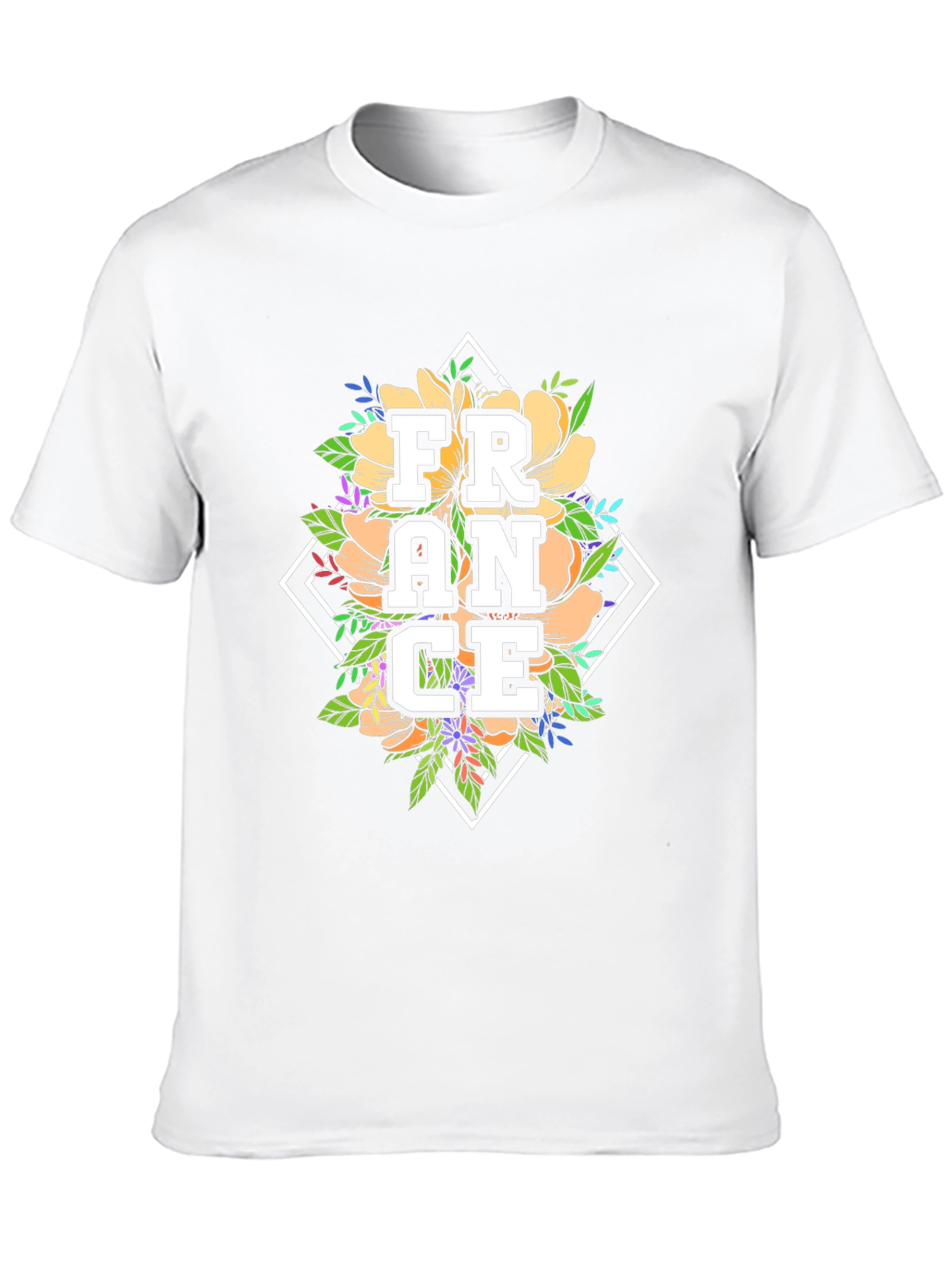 Floral France Graphic Tee - Black Unisex T-Shirt