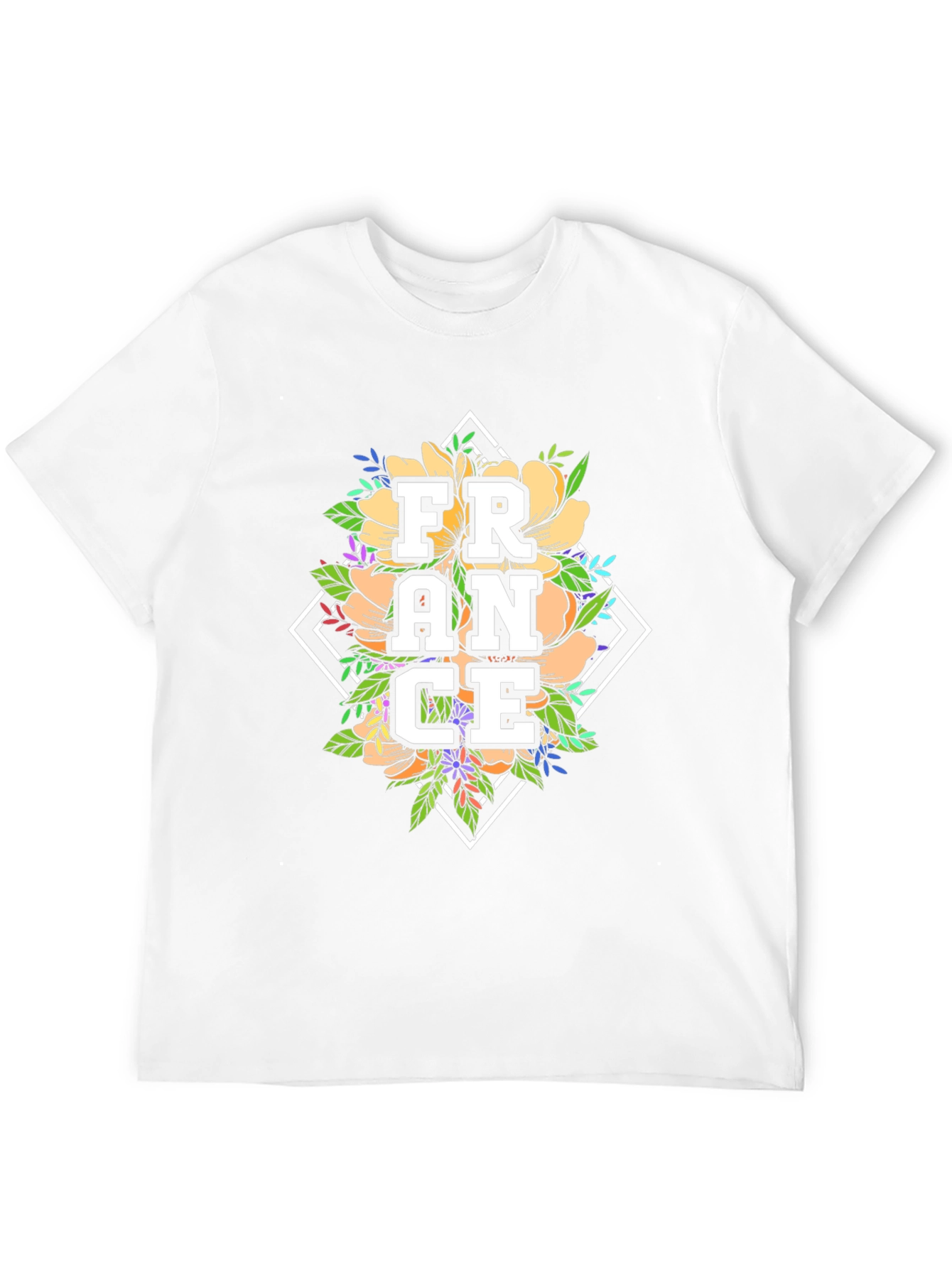 Floral France Graphic Tee - Black Unisex T-Shirt