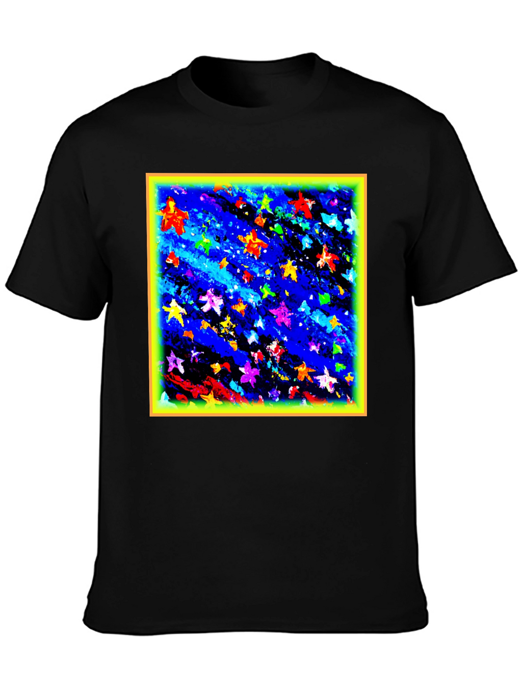 Abstract Stars Black T-Shirt