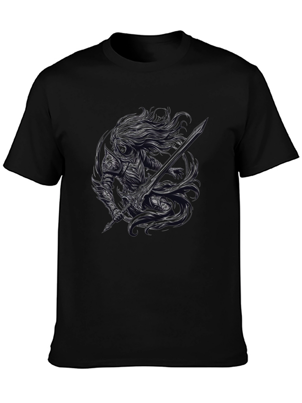 Dark Warrior Graphic Tee - Black