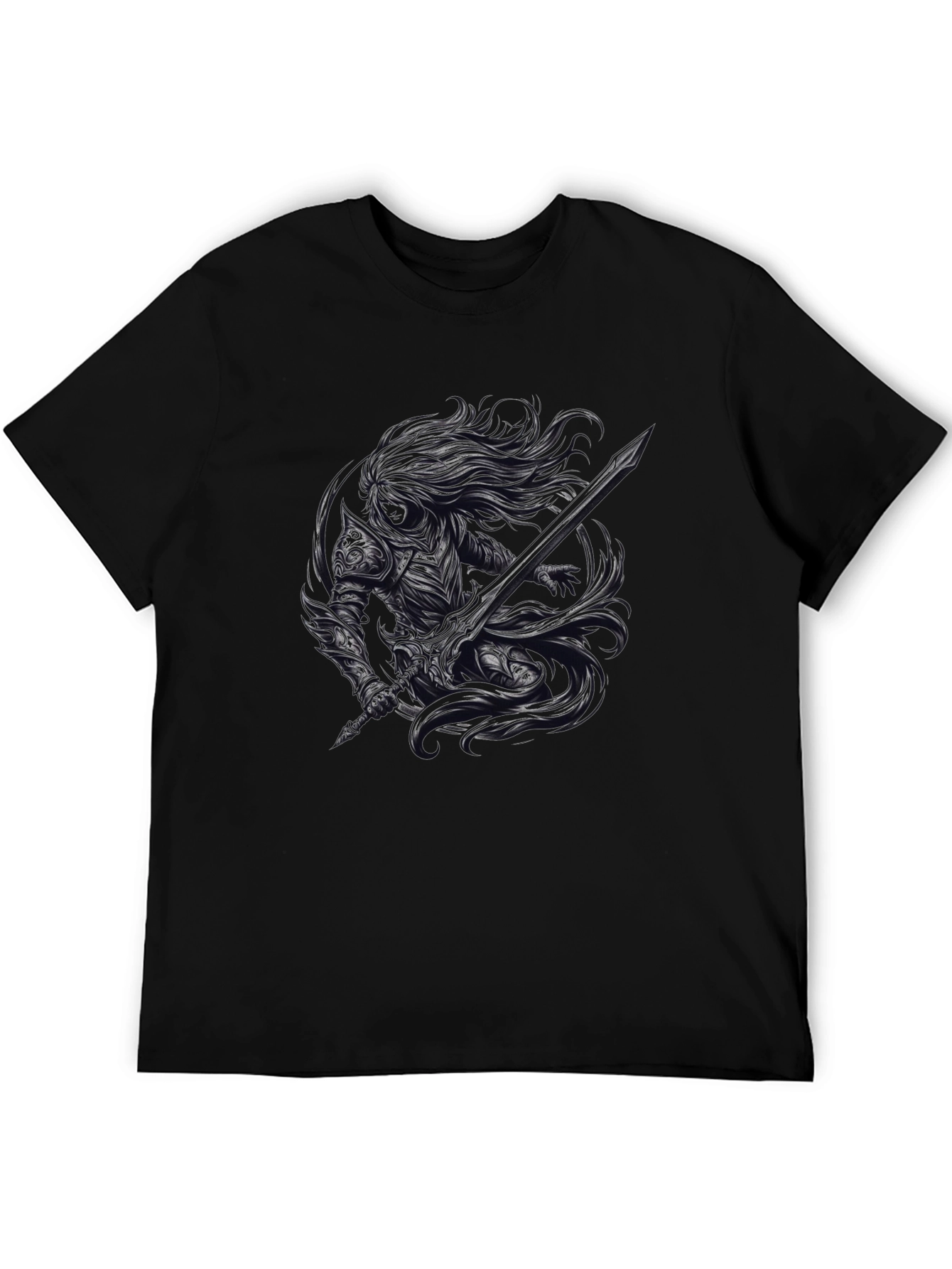 Dark Warrior Graphic Tee - Black