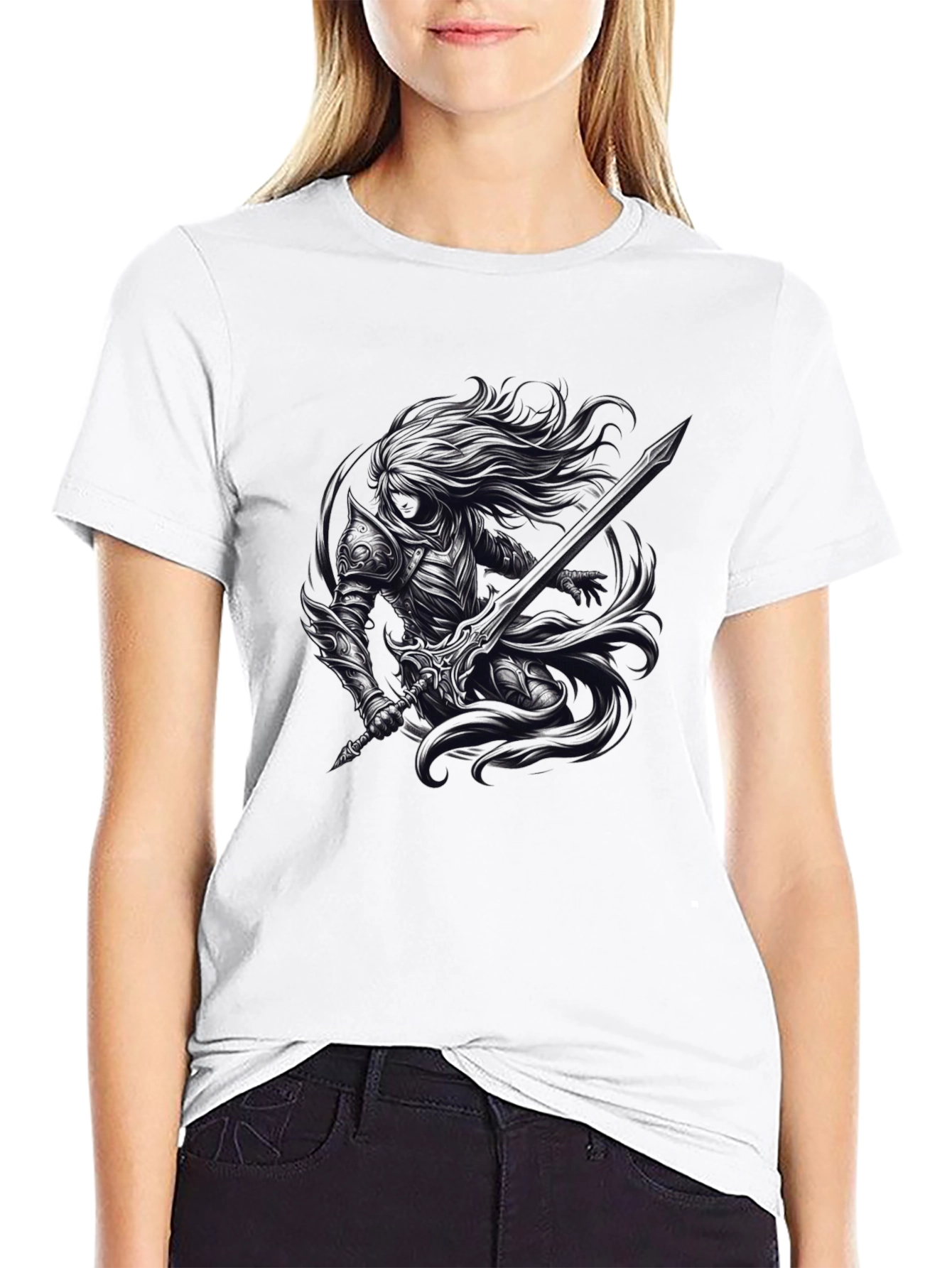 Dark Warrior Graphic Tee - Black