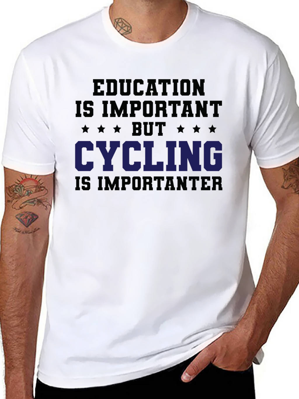 Funny Cycling T-Shirt Education is Important Biking Tee