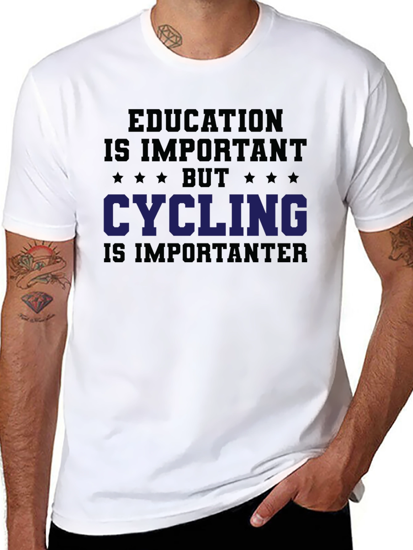 Funny Cycling T-Shirt Education is Important Biking Tee