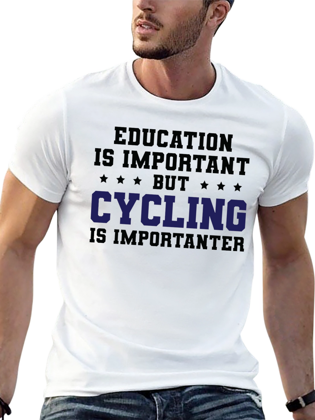 Funny Cycling T-Shirt Education is Important Biking Tee