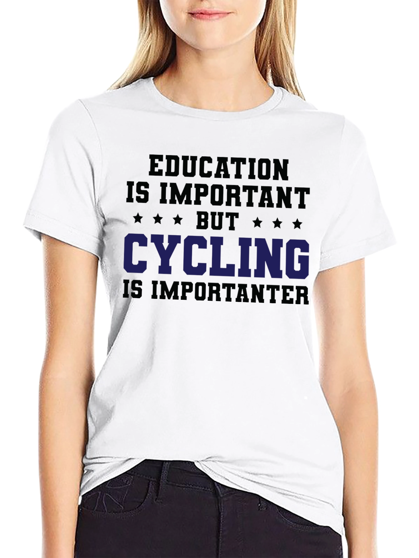 Funny Cycling T-Shirt Education is Important Biking Tee