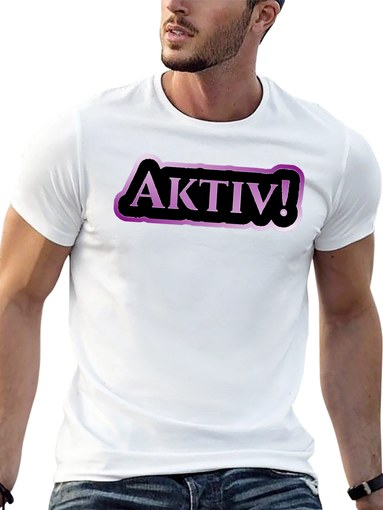Aktiv! Graphic Tee - Black Cotton T-Shirt