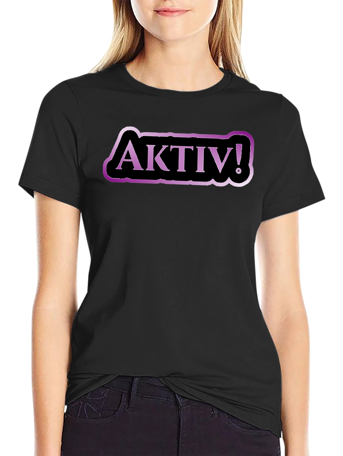 Aktiv! Graphic Tee - Black Cotton T-Shirt