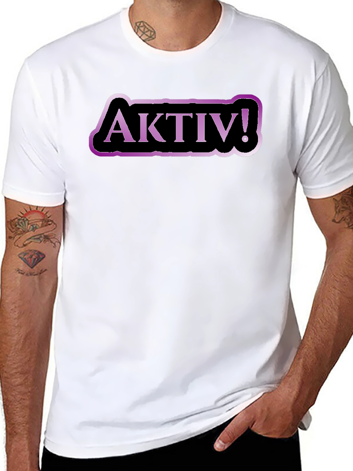 Aktiv! Graphic Tee - Black Cotton T-Shirt