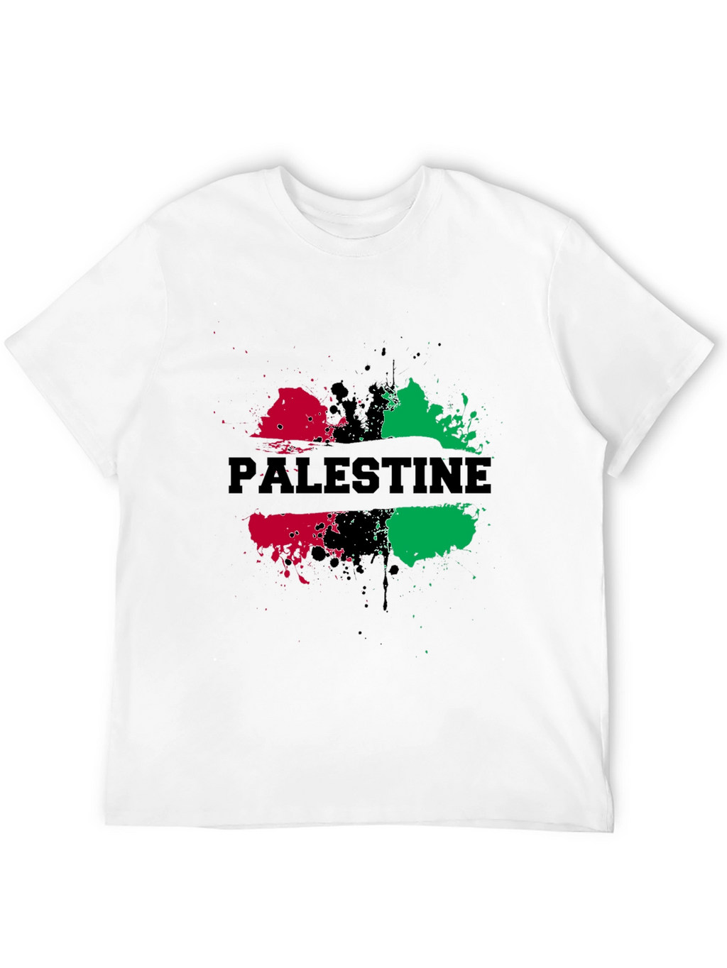 Palestine Splatter Graphic Black T-Shirt