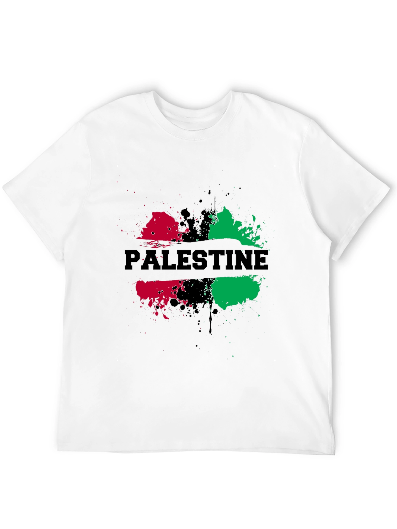 Palestine Splatter Graphic Black T-Shirt