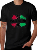 Palestine Splatter Graphic Black T-Shirt