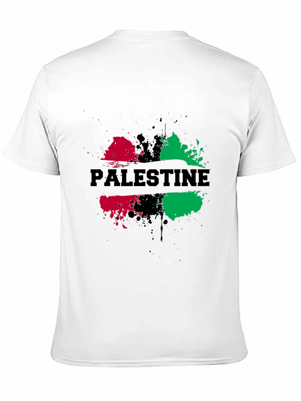Palestine Splatter Graphic Black T-Shirt