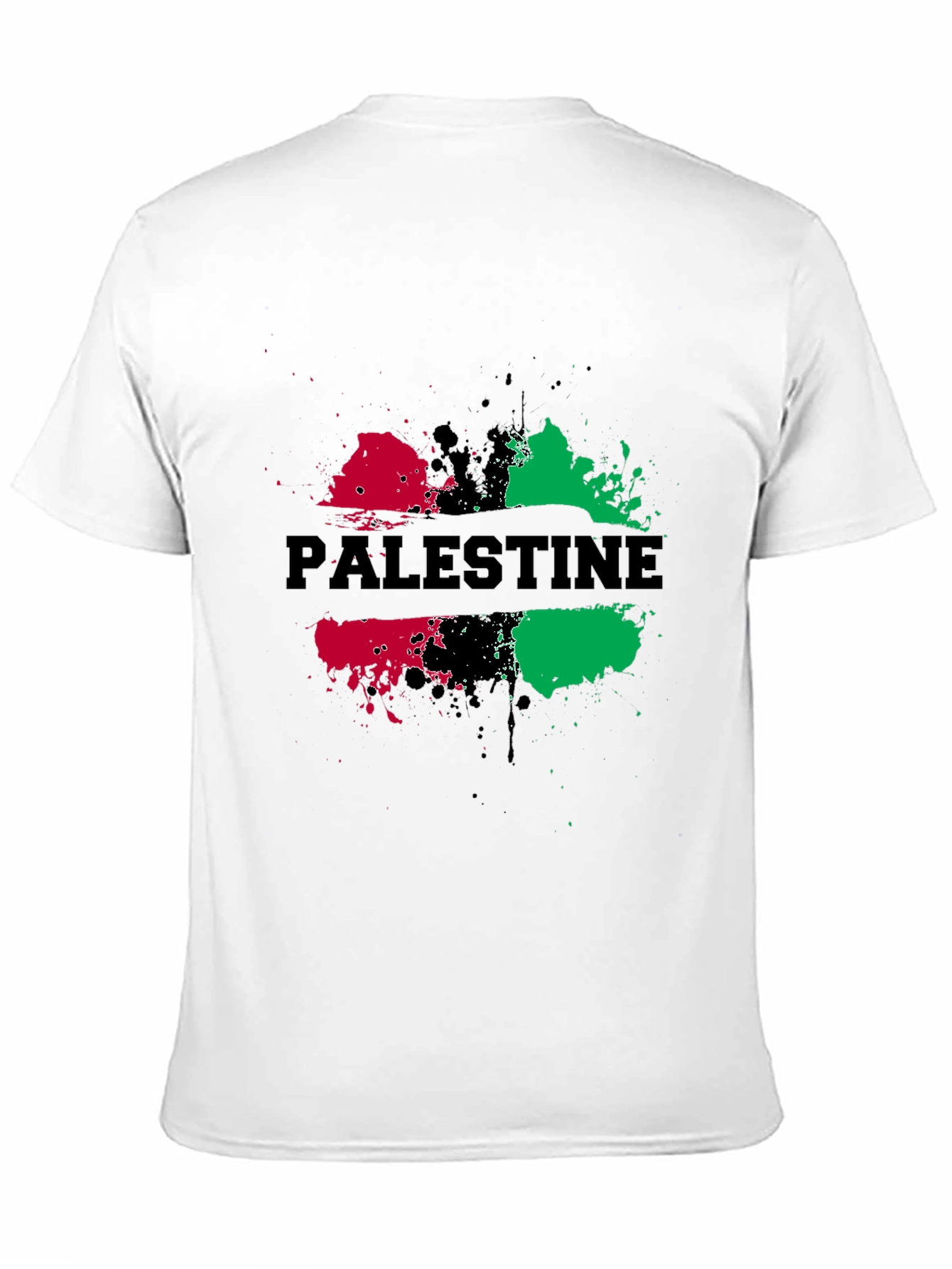 Palestine Splatter Graphic Black T-Shirt