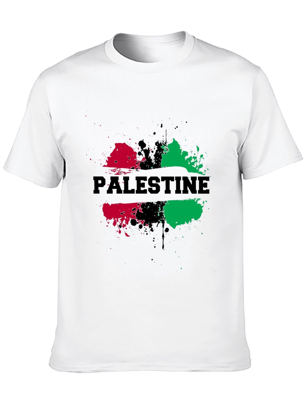 Palestine Splatter Graphic Black T-Shirt