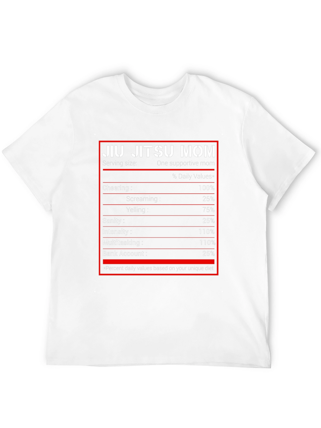 Jiu Jitsu Mom T-Shirt - Nutrition Facts