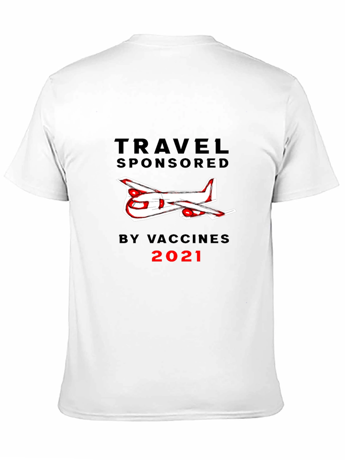 Travel Sponsored by Vaccines 2021 Black T-Shirt