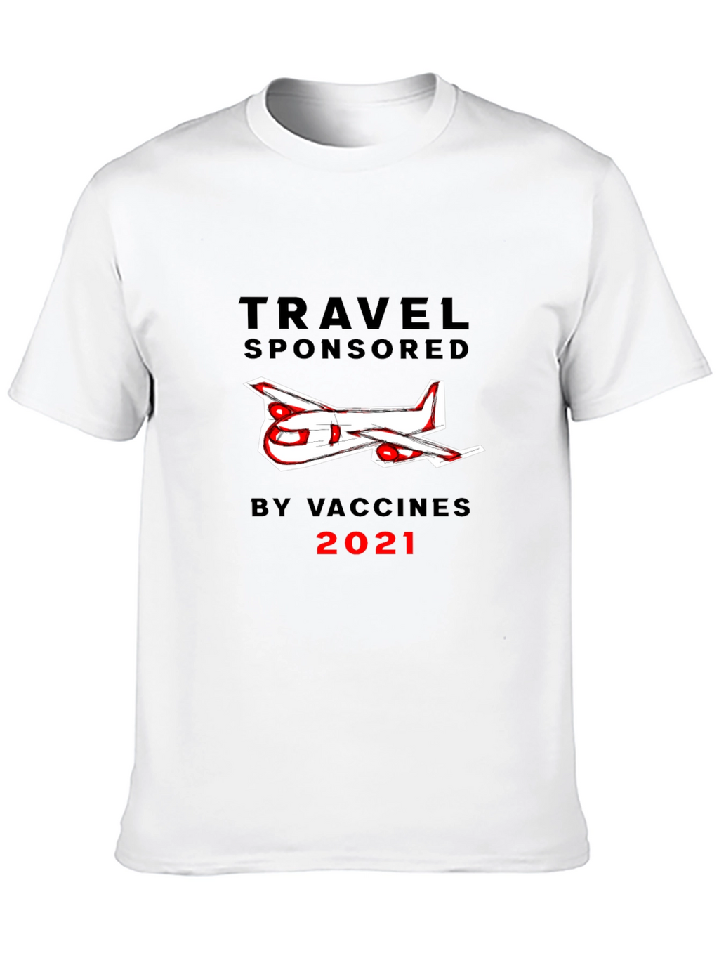Travel Sponsored by Vaccines 2021 Black T-Shirt