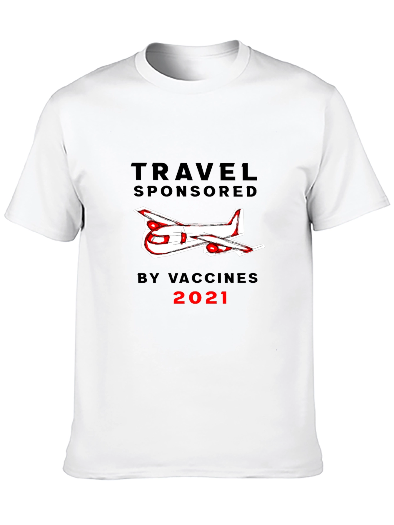 Travel Sponsored by Vaccines 2021 Black T-Shirt