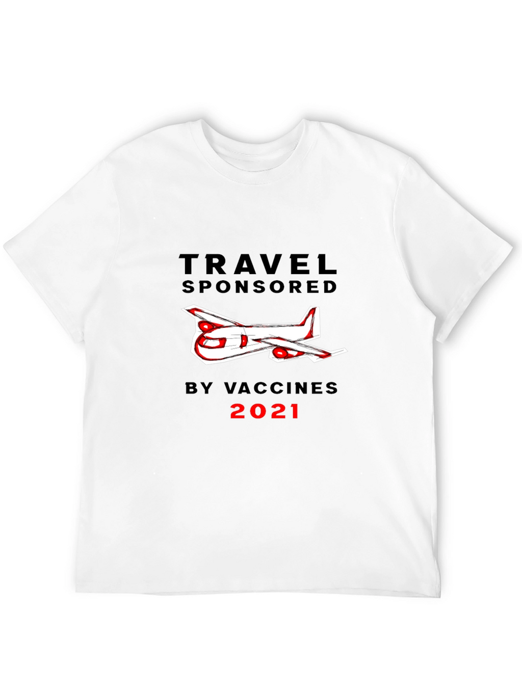 Travel Sponsored by Vaccines 2021 Black T-Shirt