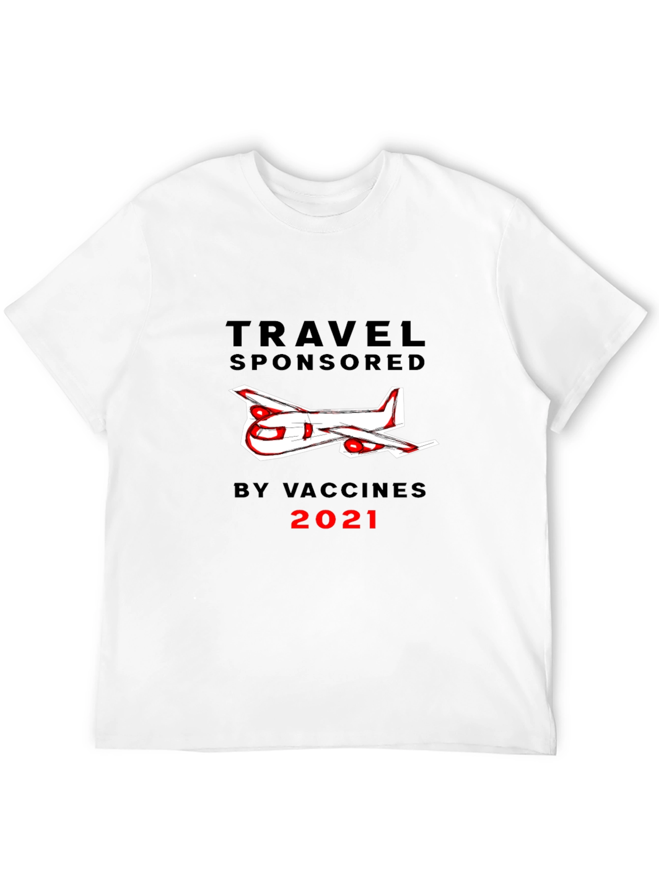 Travel Sponsored by Vaccines 2021 Black T-Shirt