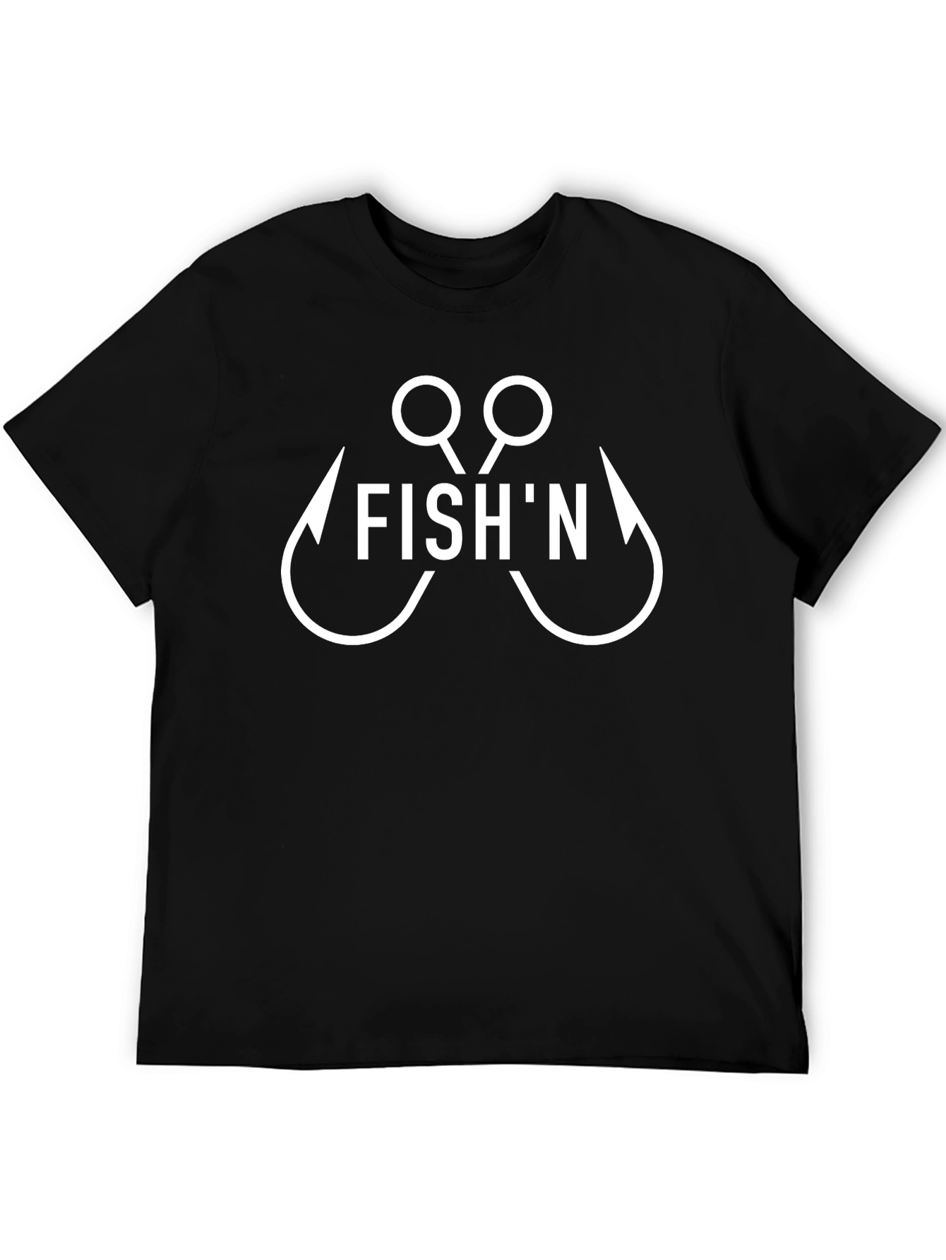 Fishn T-Shirt - Black Short Sleeve Graphic Tee