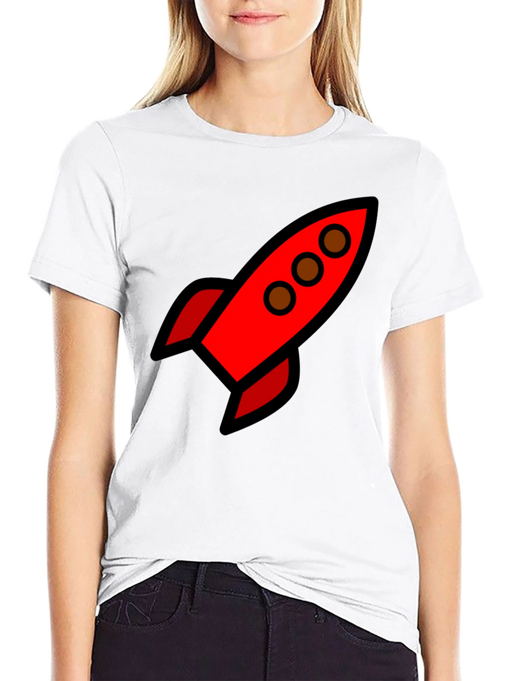 Rocket Ship Graphic Tee - Black Unisex T-Shirt