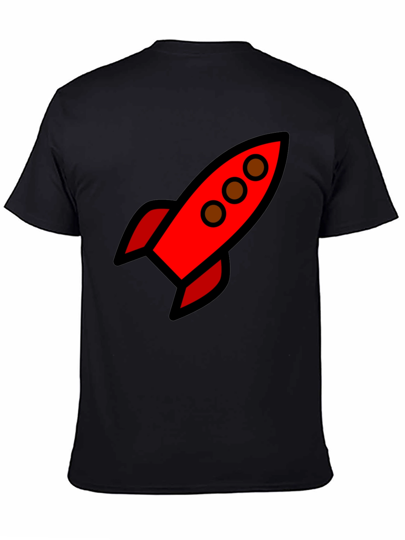 Rocket Ship Graphic Tee - Black Unisex T-Shirt