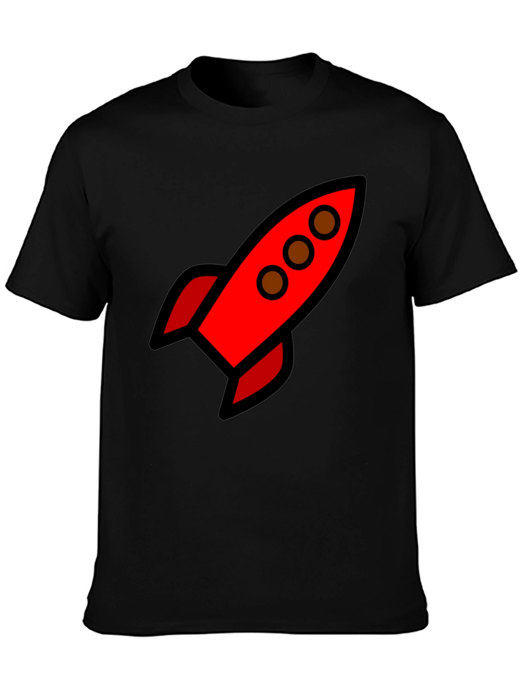 Rocket Ship Graphic Tee - Black Unisex T-Shirt