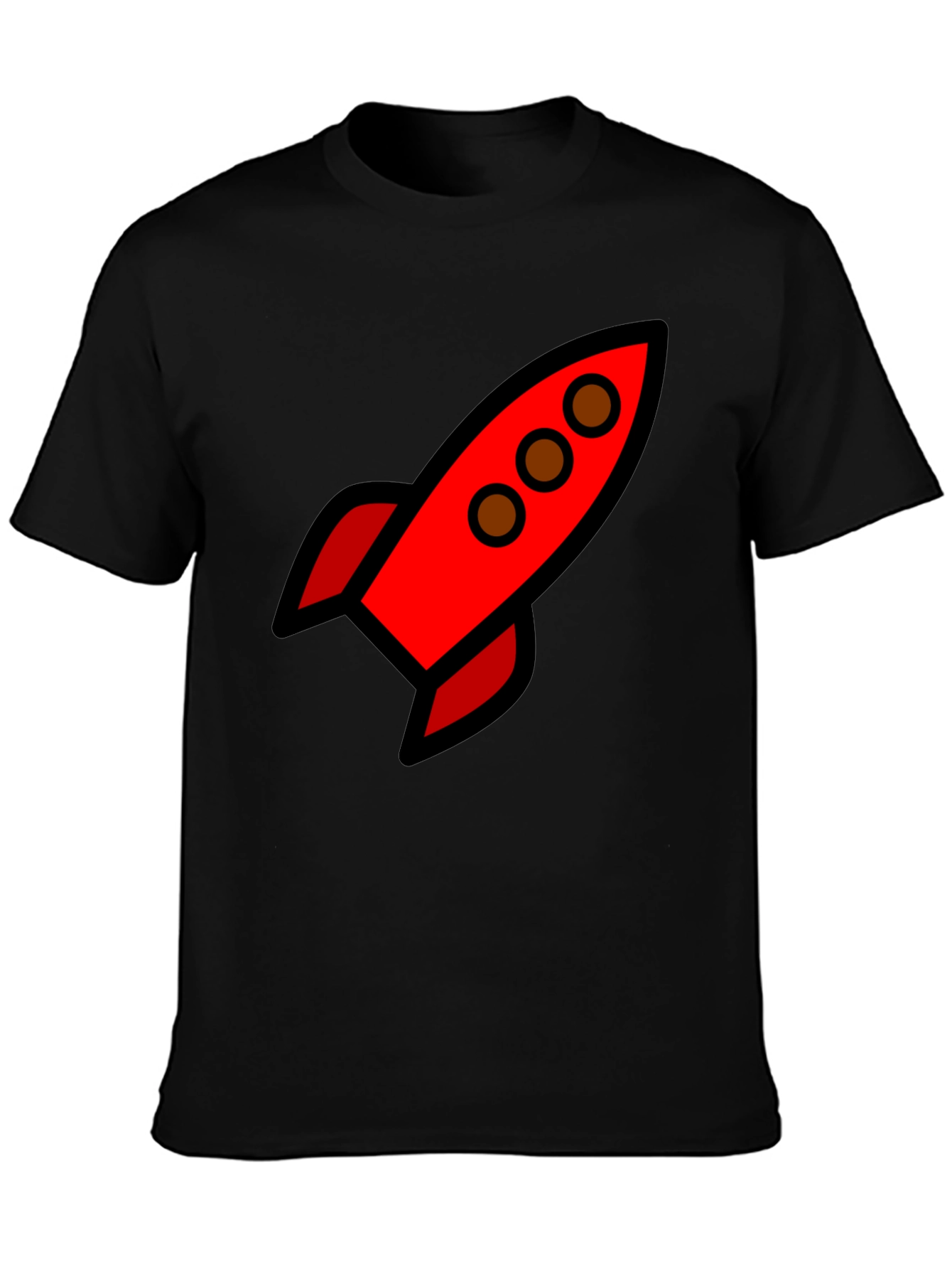 Rocket Ship Graphic Tee - Black Unisex T-Shirt