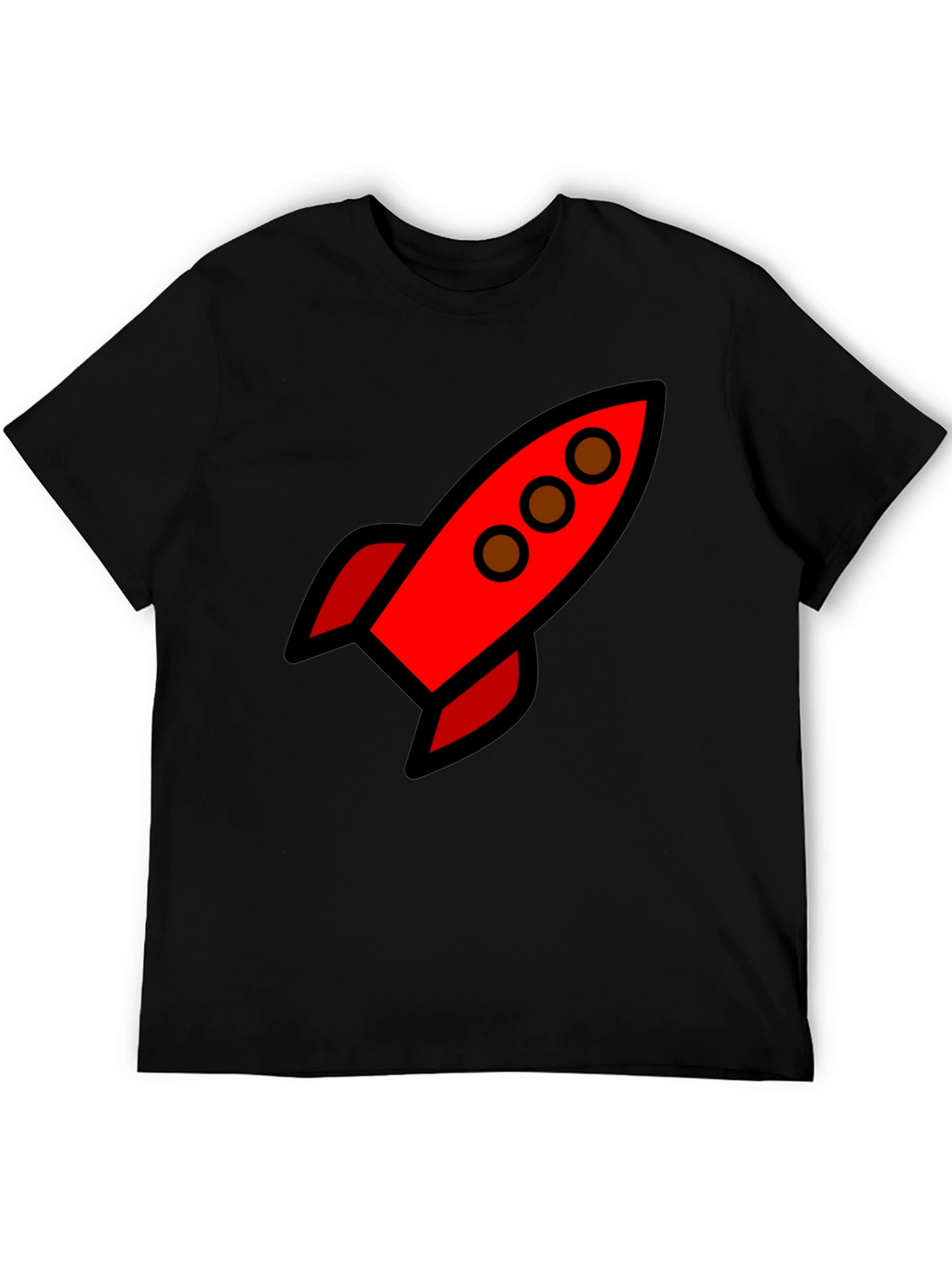 Rocket Ship Graphic Tee - Black Unisex T-Shirt